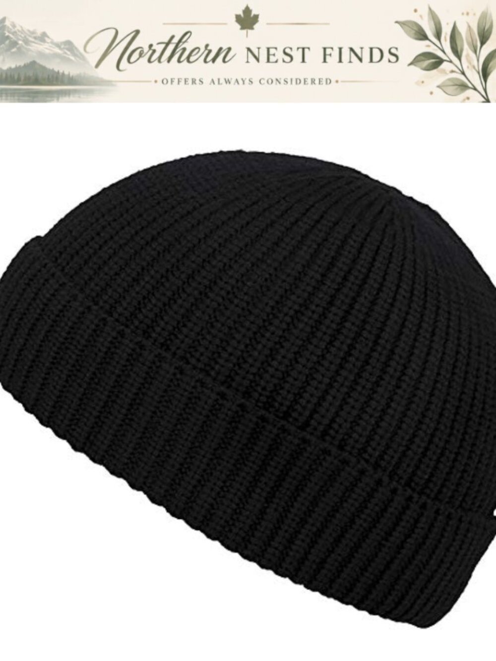 Knit Cuff Short Fisherman Beanie Hat Winter Warm Skull Cap
